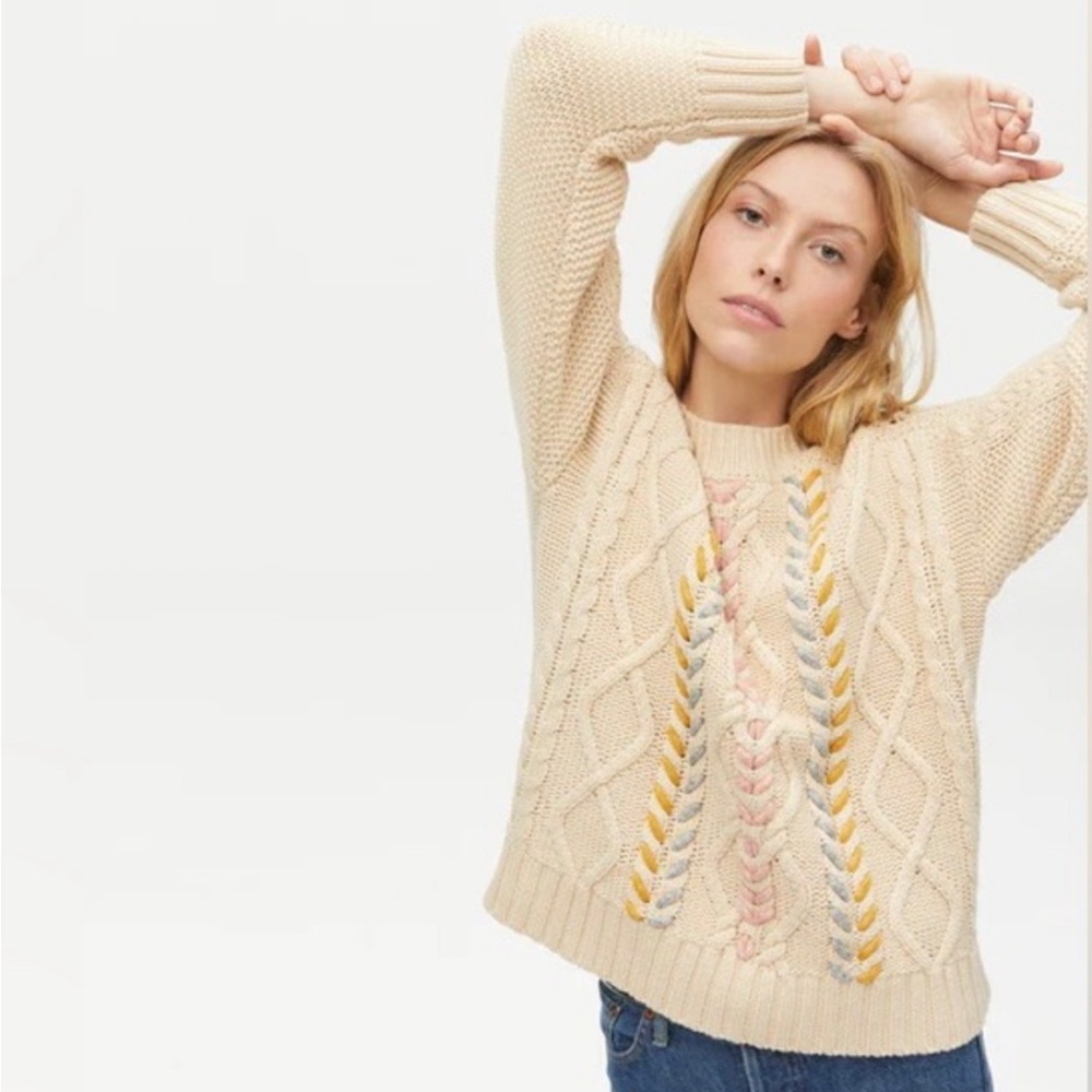 Michael Stars Grace Pullover In Chalk Combo